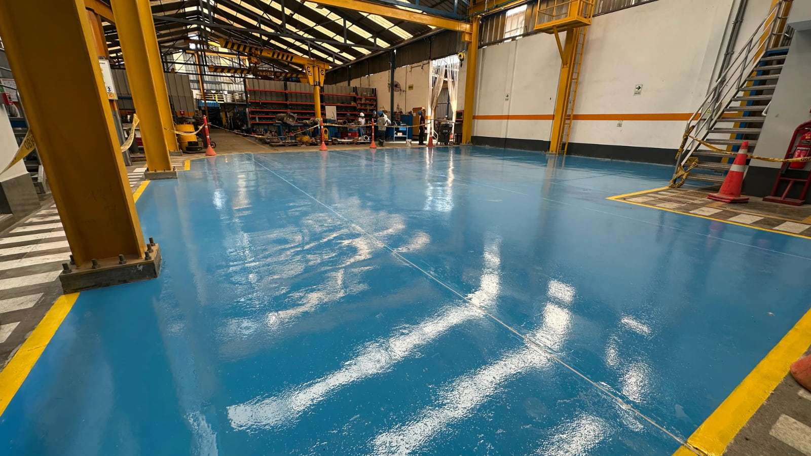 piso azul